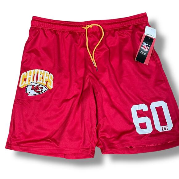 Kansas City Chiefs Mens XXL Mesh Shorts Forever 21 NFL Team Apparel 2XL Red KC - Picture 4 of 14